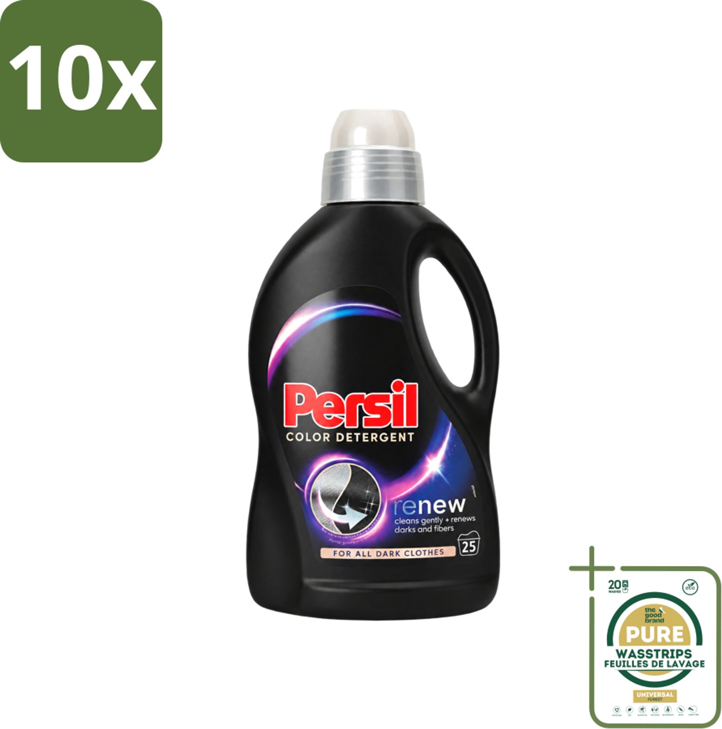 10 x Persil Color Detergent - Vloeibaar Wasmiddel - Donkere Was - 25 Wasbeurten - Wasstrips - Donkere Was - Kleurbehoud - Vlekverwijdering - Wasmiddel - Wasbeurt
