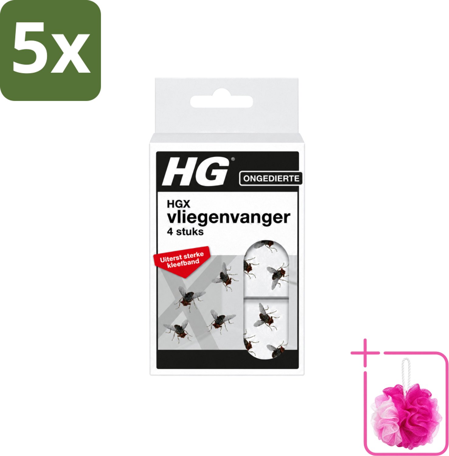 5 x HG X - Vliegenvanger - Uiterst Sterke Kleefband - 4 Vliegenvangers - Bulkverpakking - Vliegenvanger - Douchemop - Kleefband