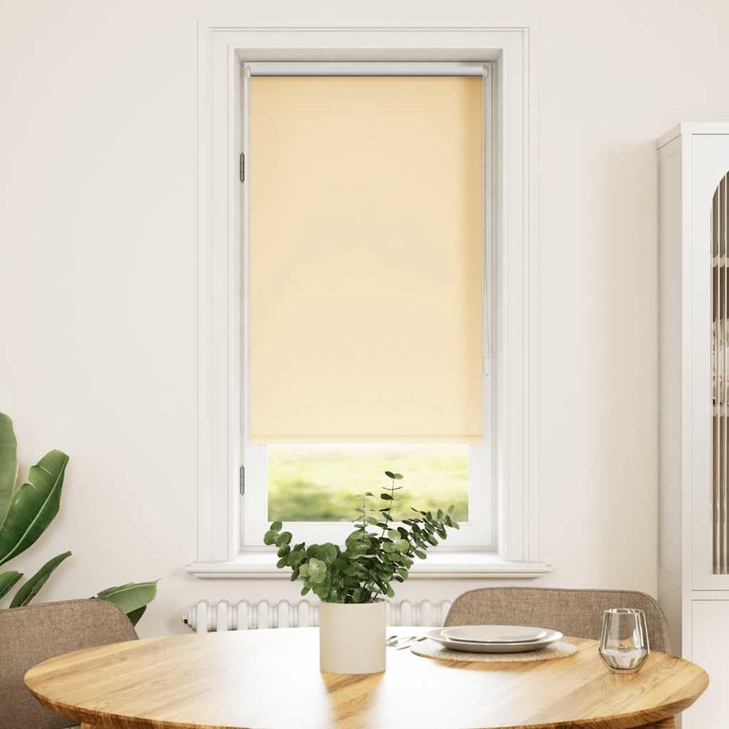 Ondoorzichtig rolgordijn met trekkoordbediening, thermo-gecoate verduisteringsrolgordijnen voor woonkamer, kantoor, badkamer en kinderkamer, zilveren achterkant met warmte