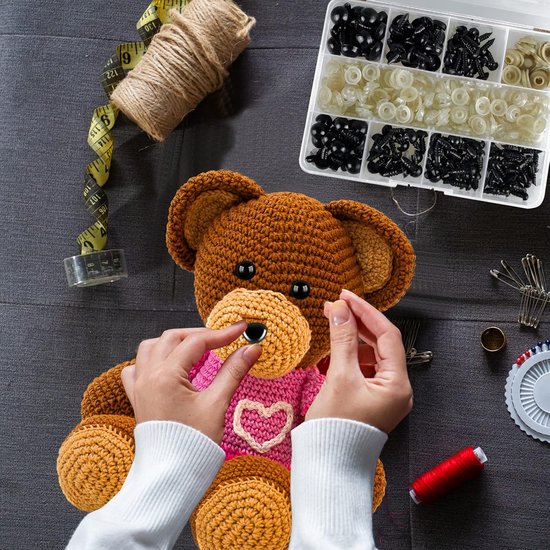 Ogen Voor Haakdieren, Zwart, Amigurumi Ogen, 5-12 Mm, Ogen Om Knutselen, Kunststof Knoopogen Voor Haakdieren, Met Sluitringen, Voor Haakdieren, Pop, Marionet, Pluche — afbeelding 3