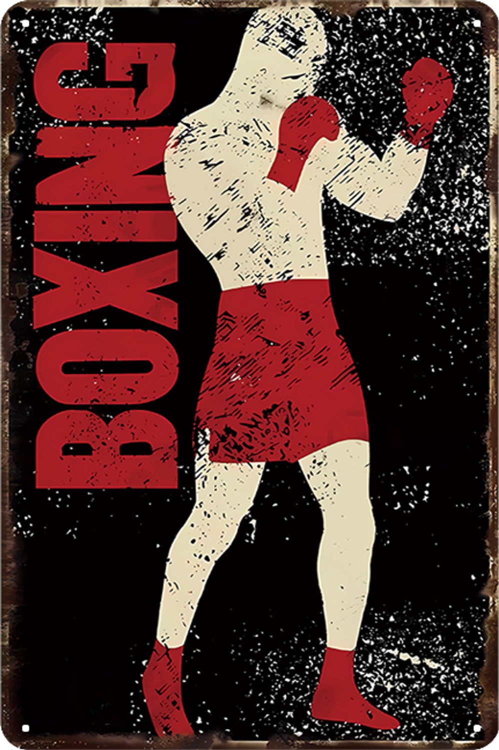 Boxing – Metalen Wandbord 30x20cm – Boksen Sportbord – Boks Wanddecoratie – Vintage Retro Gym Mancave Decoratie
