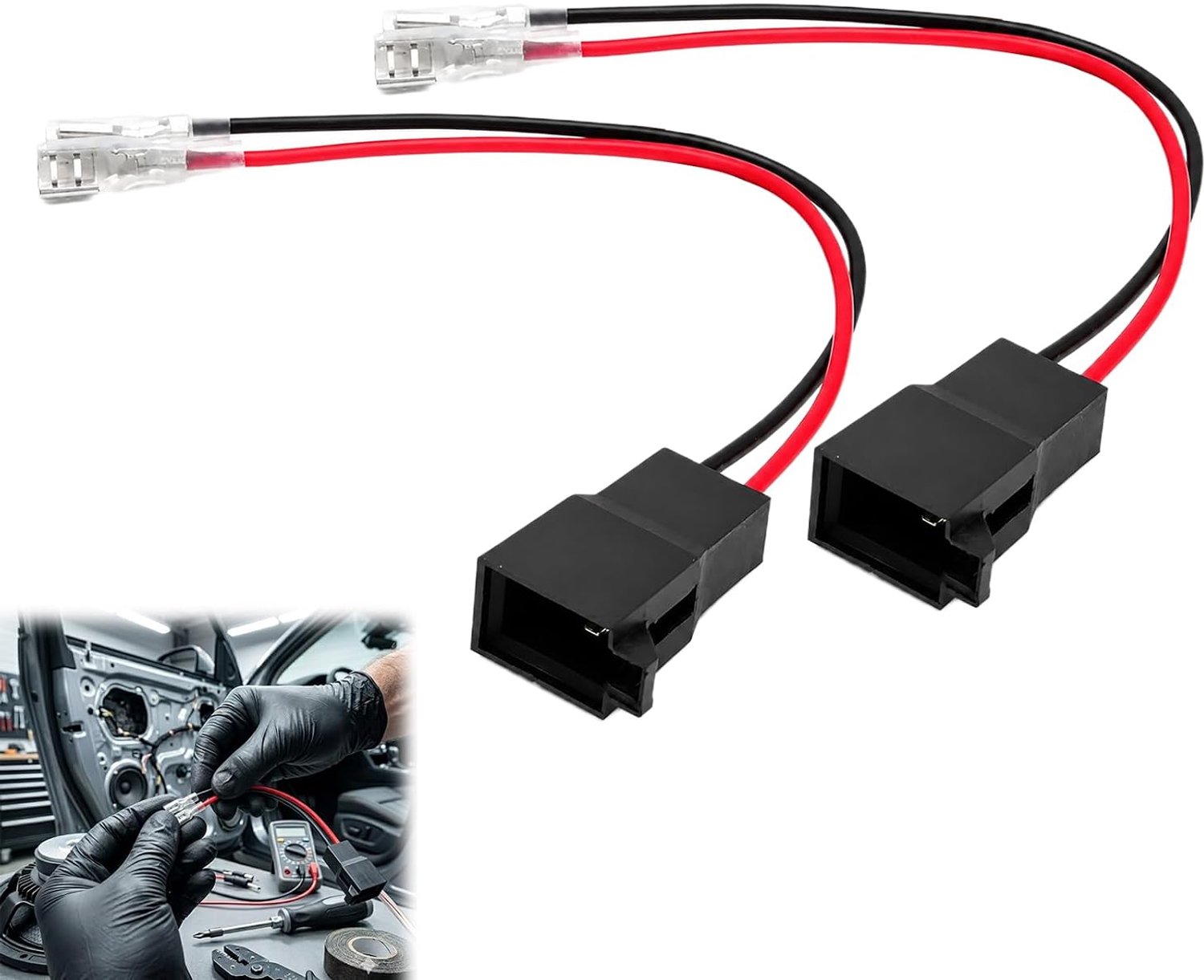 2 stuks luidsprekeradapterkit voor Ford, luidsprekerverlengkabel