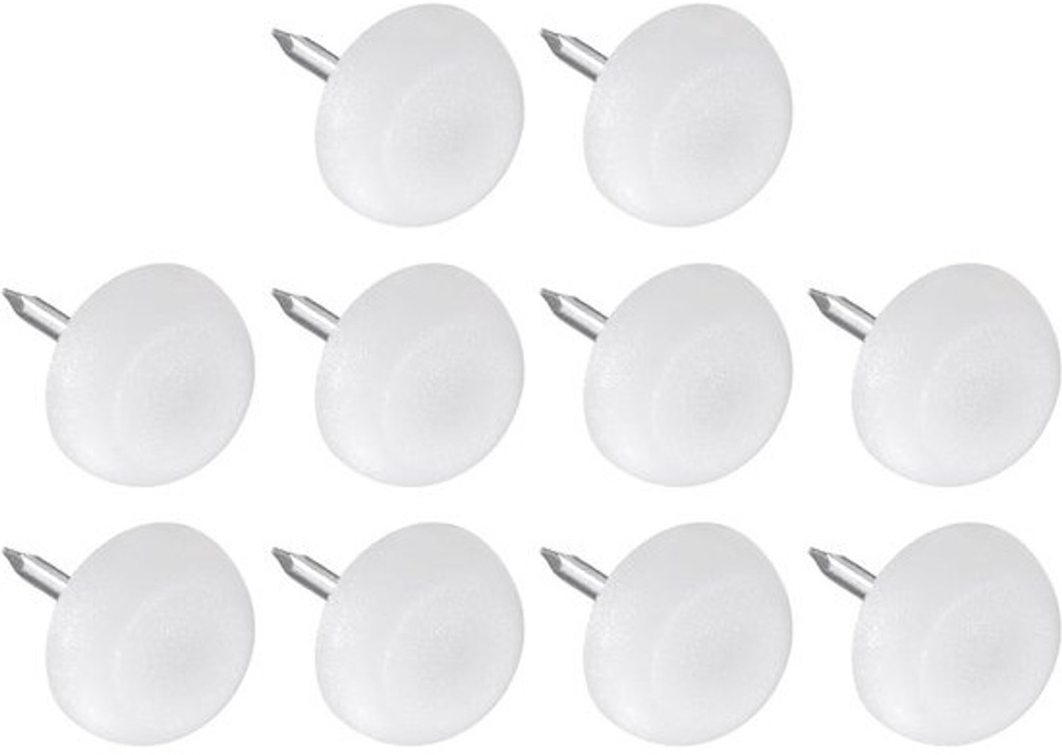 Meubelpootjes met spijkers (12mm) - 80 stuks, ronde kunststof glijders voor stoelen en banken, witte beschermpads