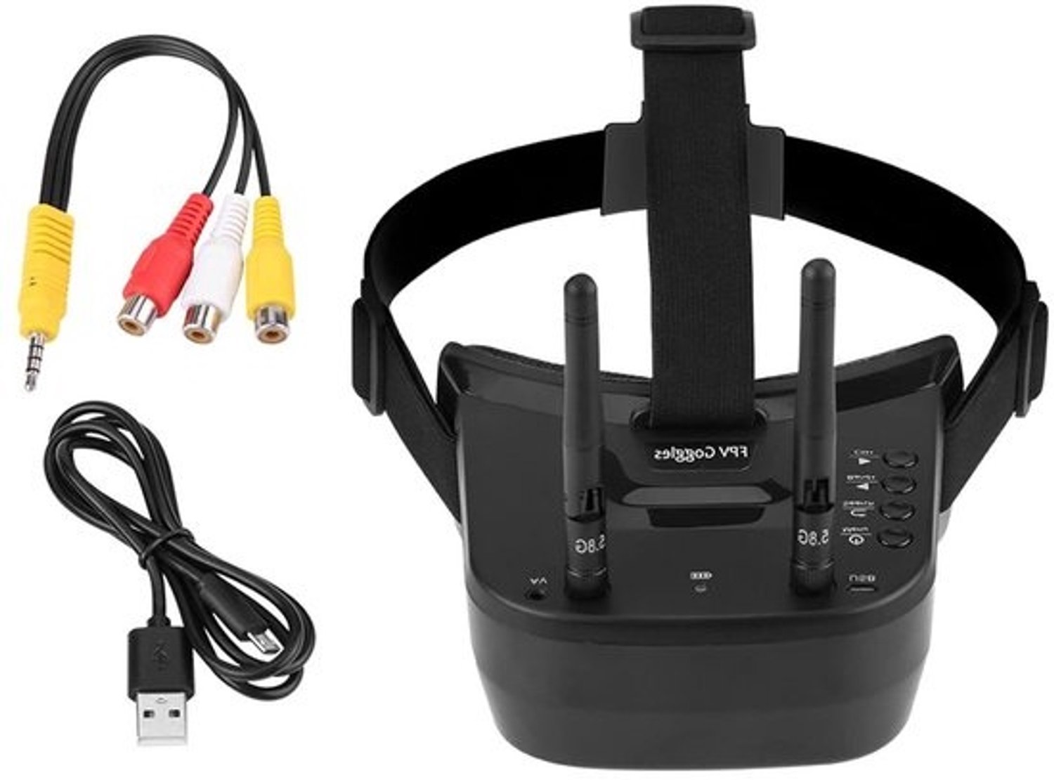 FPV-bril - Dronebril - Beeldoverdracht - 40 kanalen - 3-inchdisplay - Zwart