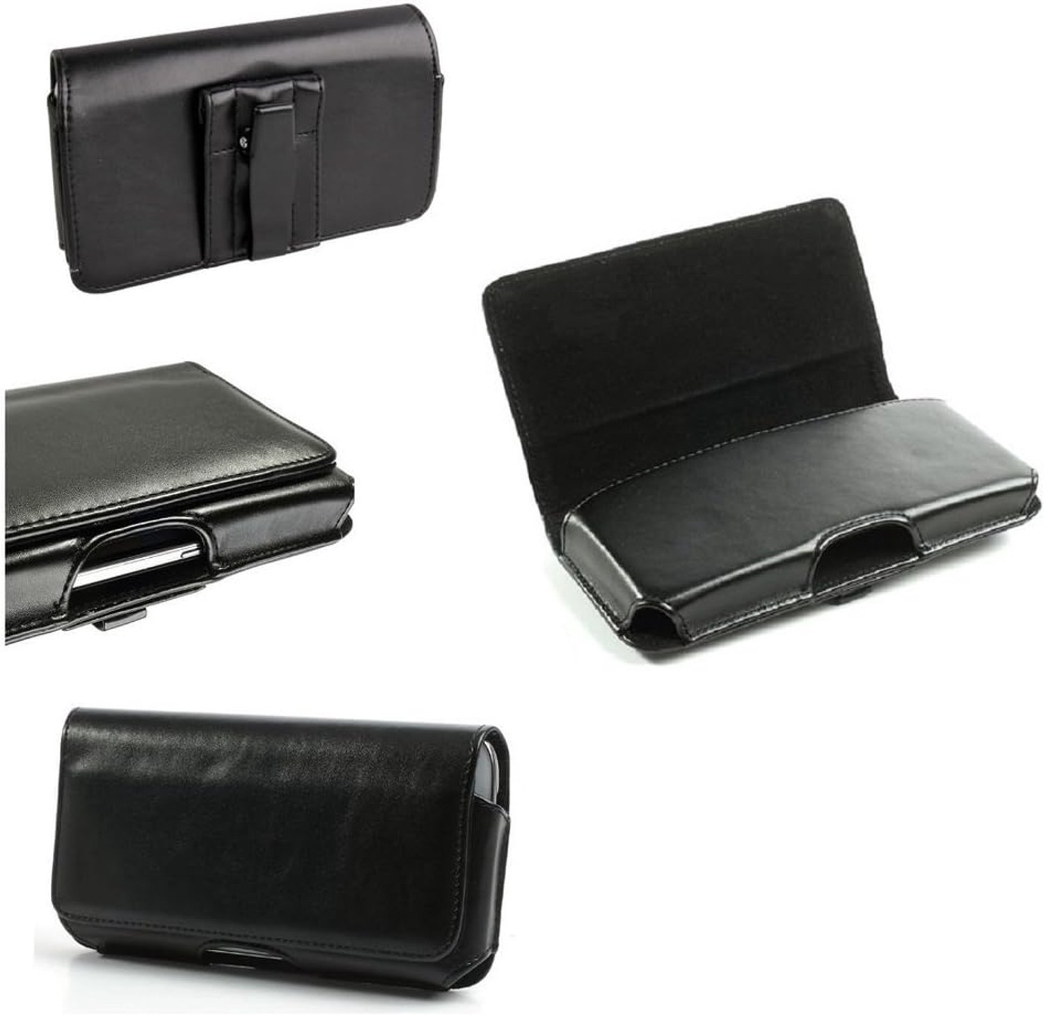 Cover Premium Executive Synthetisch Leer Horizontaal Ontwerp en Clip Metaal voor PANTECH VEGA XPRESS IM-A720L - Zwart
