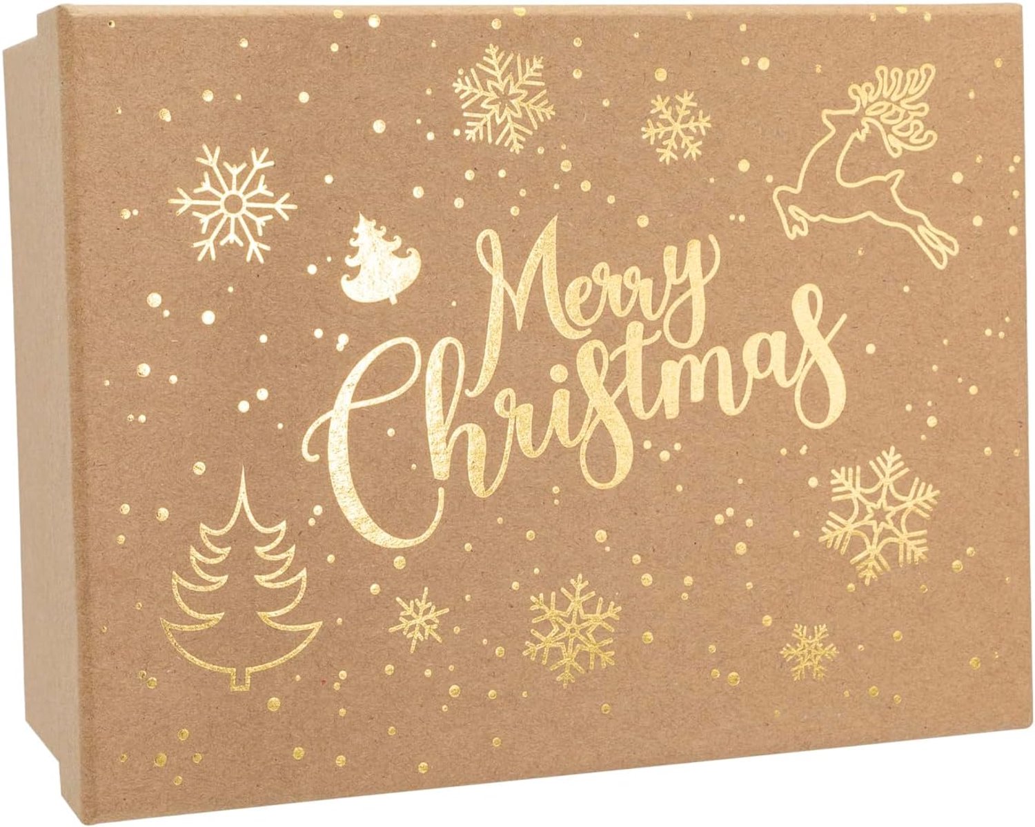 Idena Geschenkdoos met Deksel 20x15 cm Bruin Goud Kerst