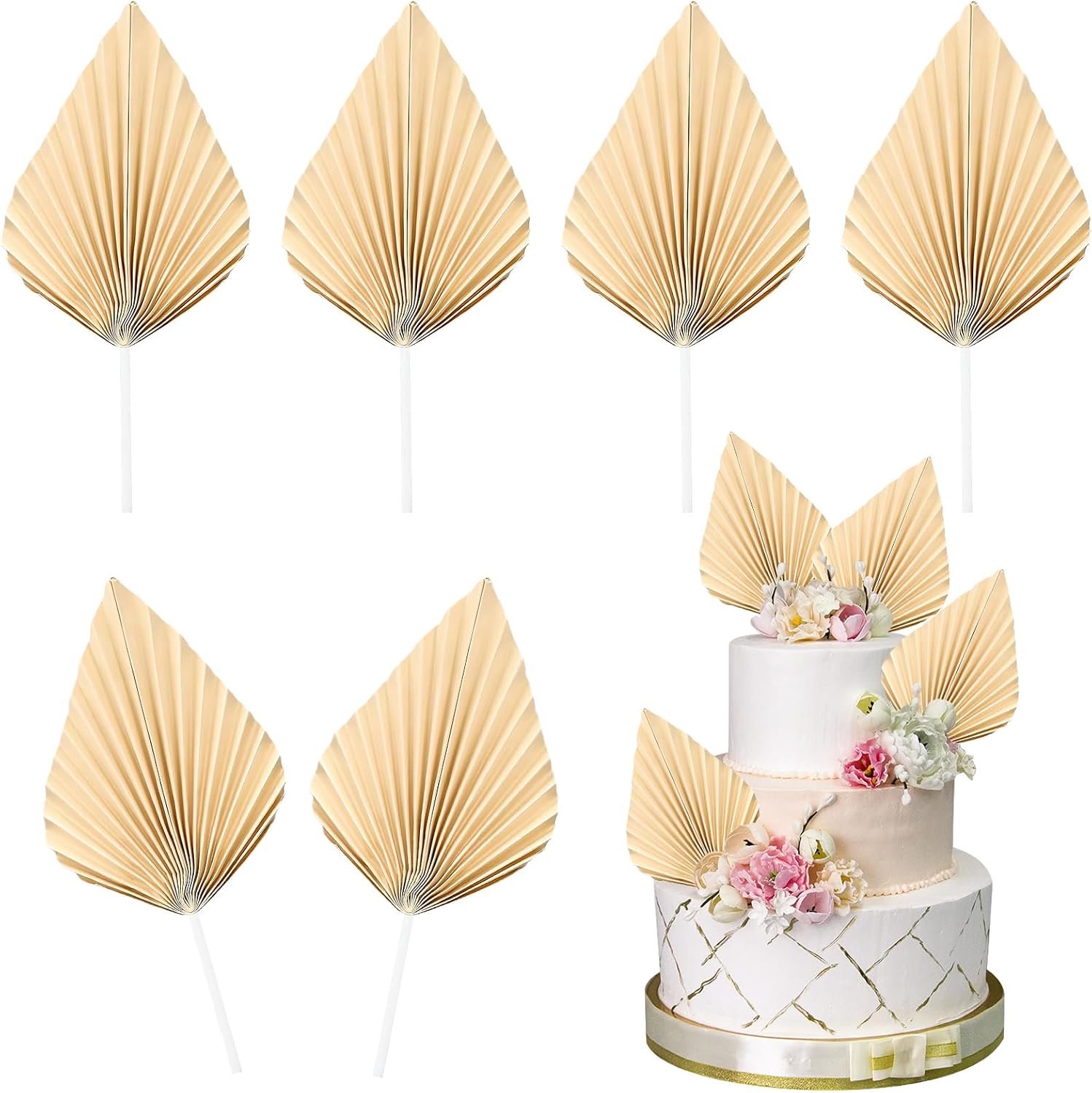 Palm, 6 stuks, bruiloft, palm, taartdecoratie, palm, verjaardag, taartdecoratie, palmbladeren