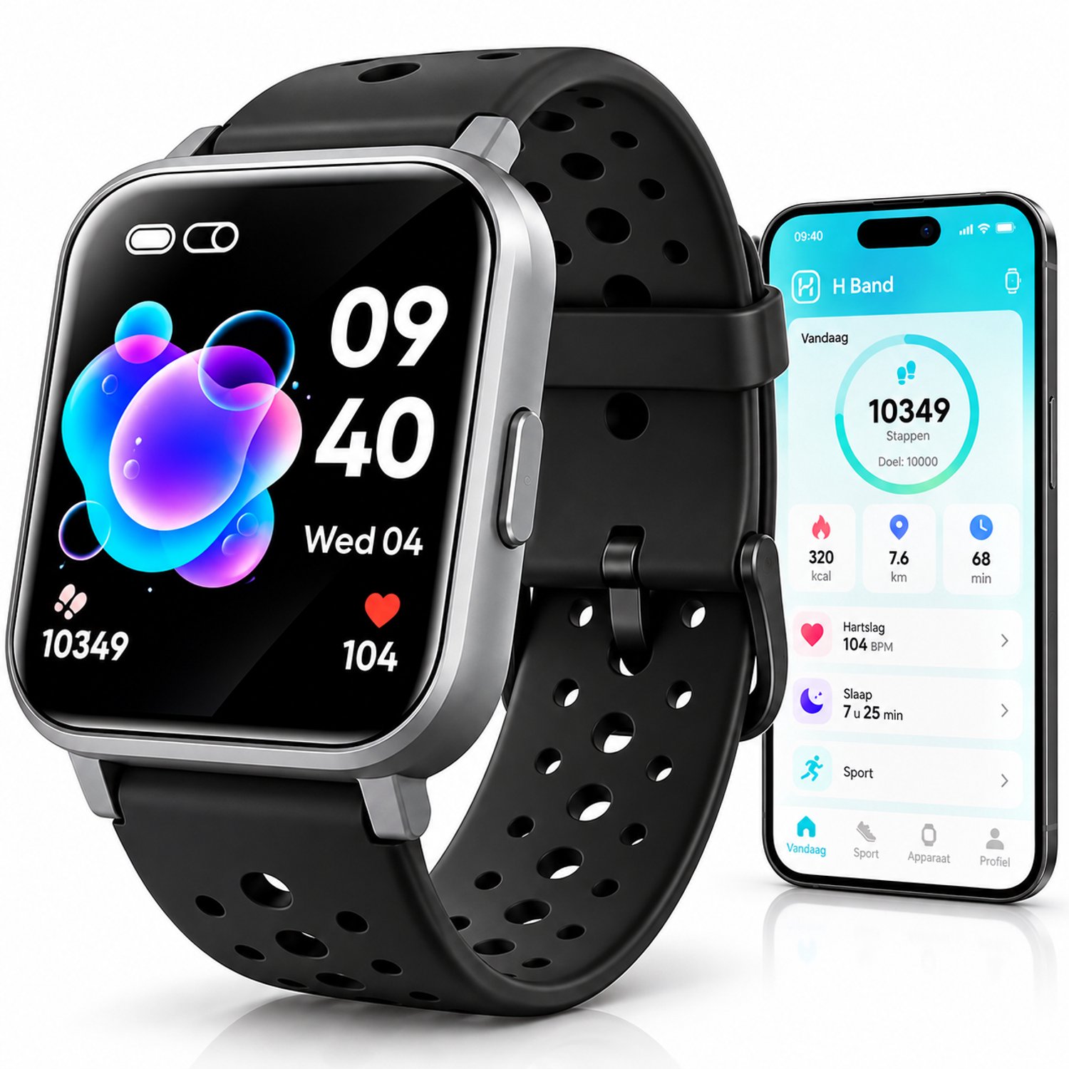 Twenty4seven® Smartwatch Kinderen & Volwassenen - Kinder Sport Horloge - Met Slaapmonitor, Stappenteller & Hartslagmeter en Meer