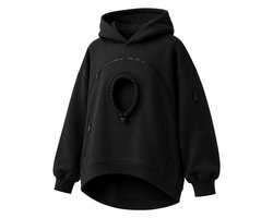 1 Hoodie – Pet Pouch Hoodie – Top met capuchon en fleecevoering – Zak met kattenmotief – Kattenhoodie met Buikzak – Kangoeroe Sweatshirt voor Honden en Katten – XXL – Voor het Dragen van Huisdieren– Zwart