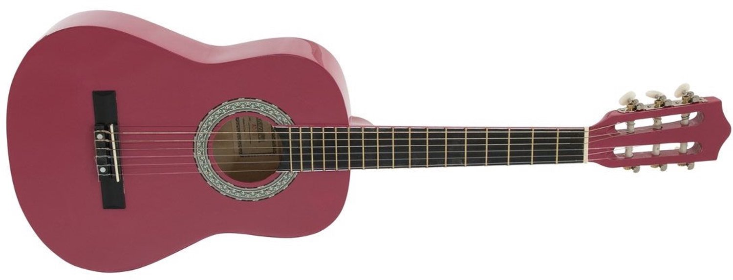 DiMavery AC-303 Klassieke Gitaar 1/2 - Spaanse Kindergitaar - Roze - Houten Kinder Gitaar - Inclusief Tas - Voor Beginners 5 Tot 7 Jaar