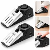 BOTC Deurstopper met Alarm - 2 stuks - 120DB Beveiligingsalarm - Deurstopsirene - Deurbeveiliging voor Reizen, Hotel -Zwart