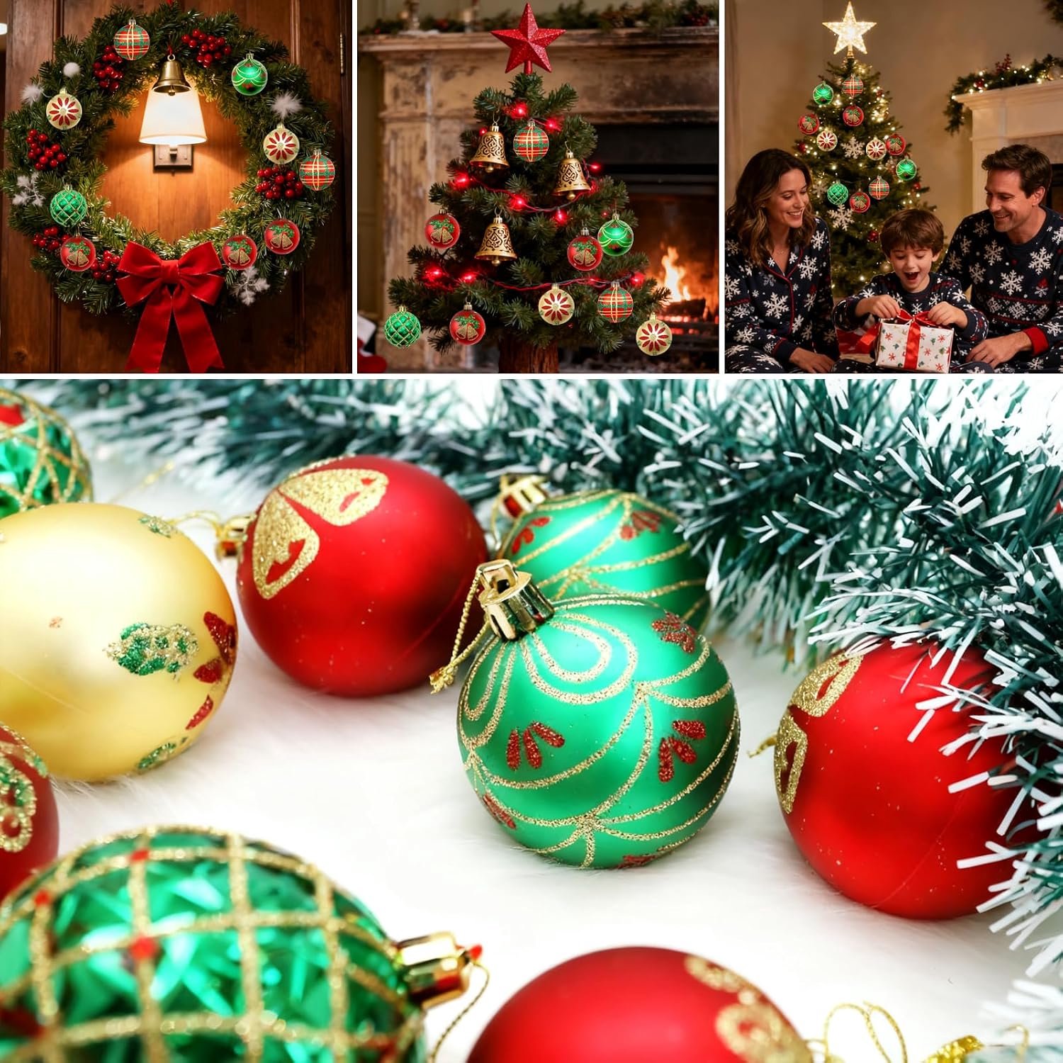 16 Stuks Onbreekbare Kerstballen Retro 6cm - Binnen Buiten - onbreekbaar kunststof - 6 cm - retro thema - hangend - geschikt voor binnen en buiten – foto 5