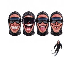 Realistische 3D Print Balaclava Maskers - 4 stuks - Grappige Bivakmuts - Balaclava - balaclava motor - 3D Print Skimasker - Winddicht en ademend - bivakmuts - Outdoor Wintersport - Unisex - One Size - Geschikt voor skiën, hardlopen en fietsen