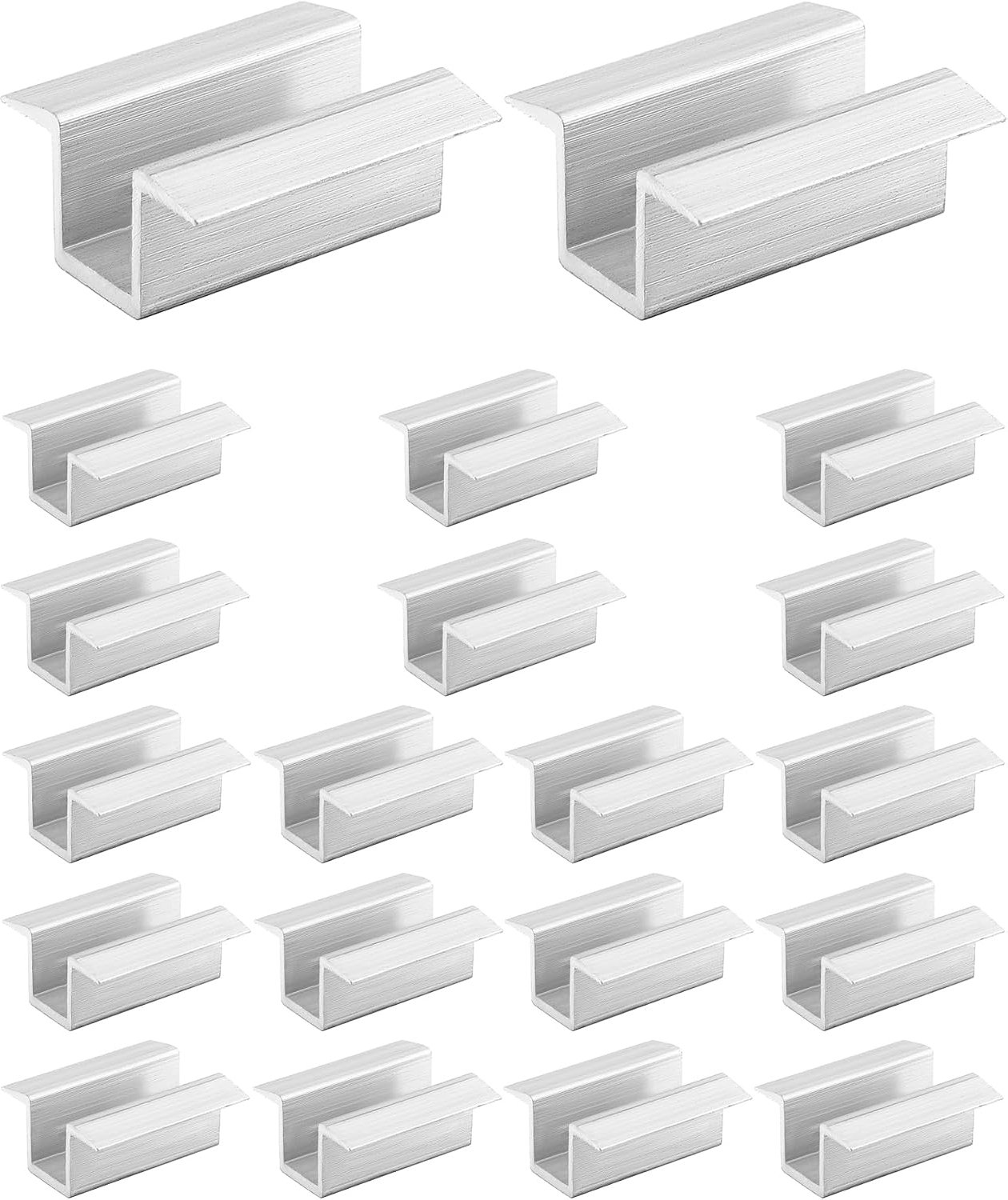 Middenklem fotovoltaïsche zonnemodule 20 mm - aluminium - voor modulehoogte 25-40 mm - eenvoudige installatie - Vemera