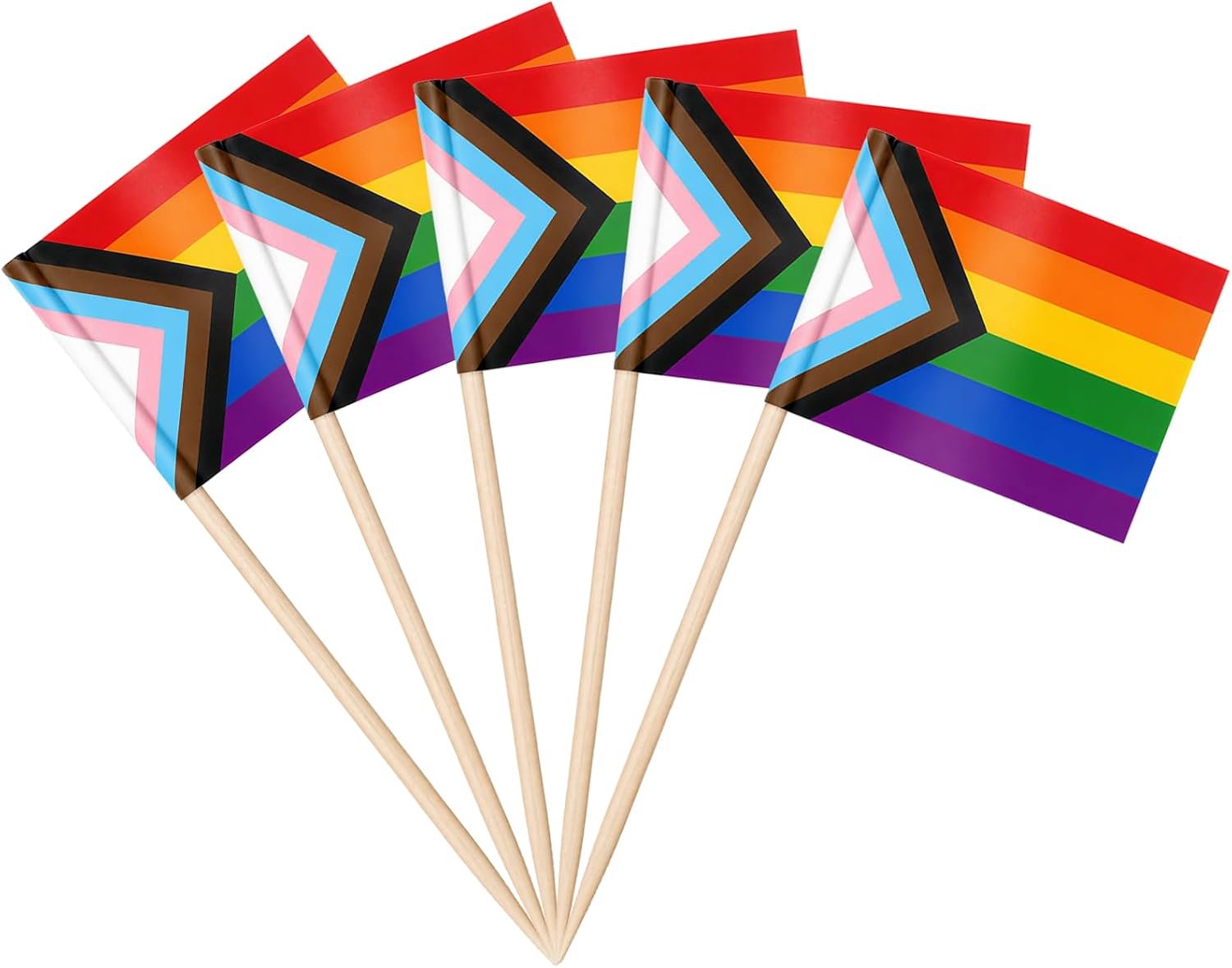 100 stuks vlaggetjes voor taarten, bunte vlaggen