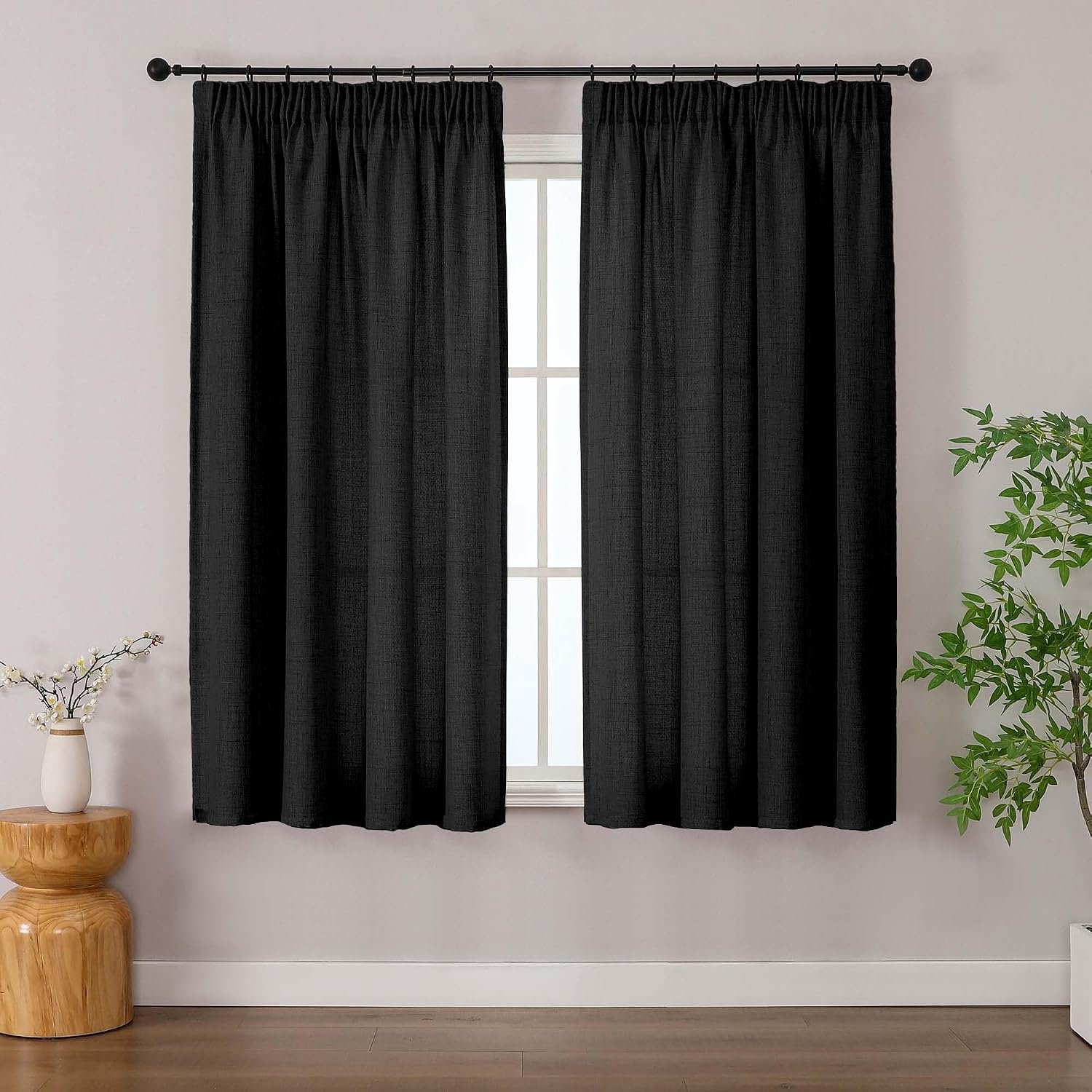 Gordijnen met kreukels 2-delig set H137 x B140 cm