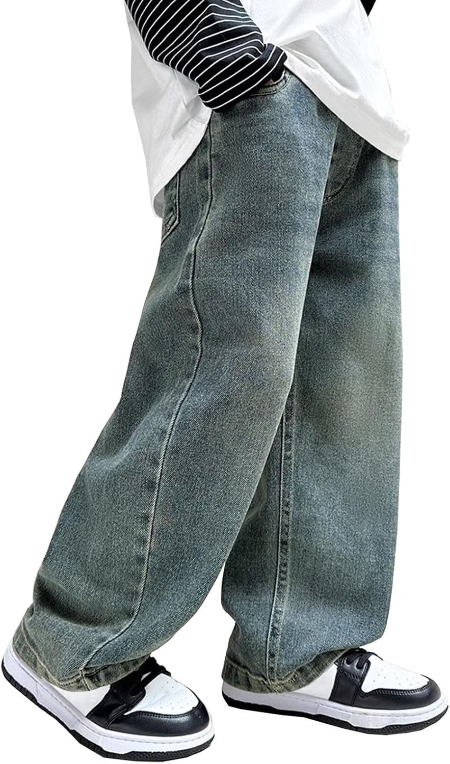 Jeans voor jongens, rechte pasvorm, wijde pijpen