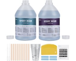 Resin Epoxy - 1 Gallon - Epoxyhars met Verharder 1:1 Set - epoxy starterspakket - epoxy giethars - sieraden maken - epoxy set - epoxy starterskit - hobbypakket - knutselpakket - Transparante Resin / Hars