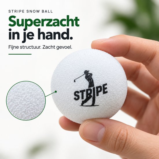 Stripe Snow Ball golf oefenballen - Zacht en geluidsarm - 16 stuks — afbeelding 2