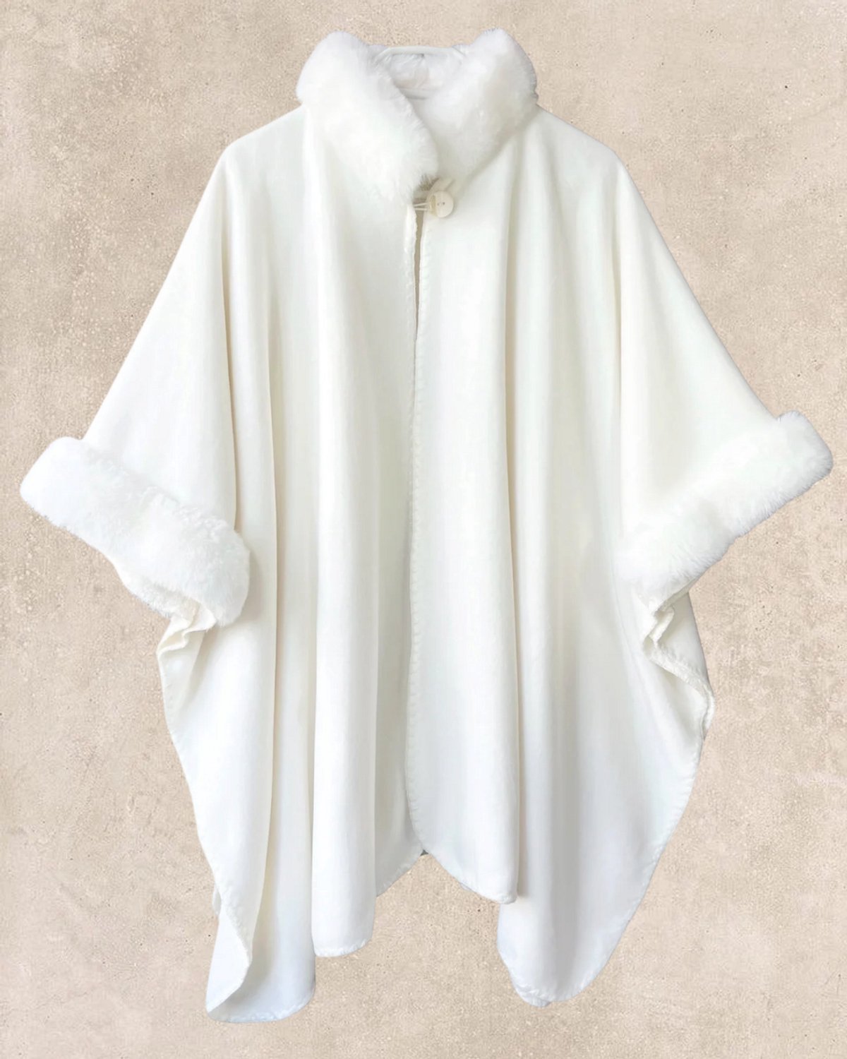 Alpaca D'Luxe Cape - Hypoallergeen - Wit - Duurzaam - Gemaakt van Alpaca Wol - Luxe Cadeau - Elegant - Dames Cape - Heren Cape - Mantel - Stola - Poncho - Alpaca - Comfortabel - Bruiloft - Gala - Feest - Bruid - Zakelijk - Zacht en van Kwaliteit