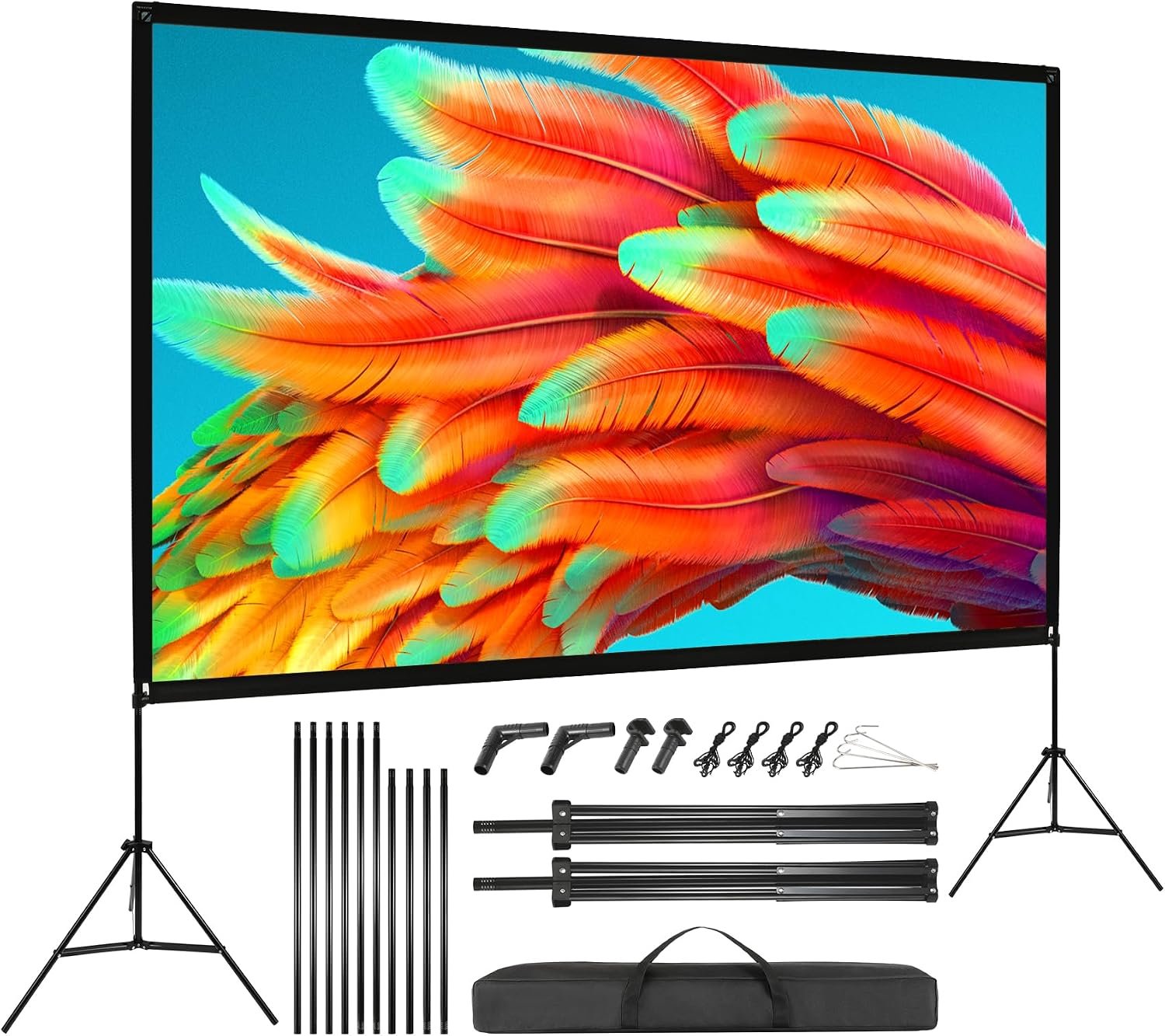 100 inch projectiescherm met statief, opvouwbaar