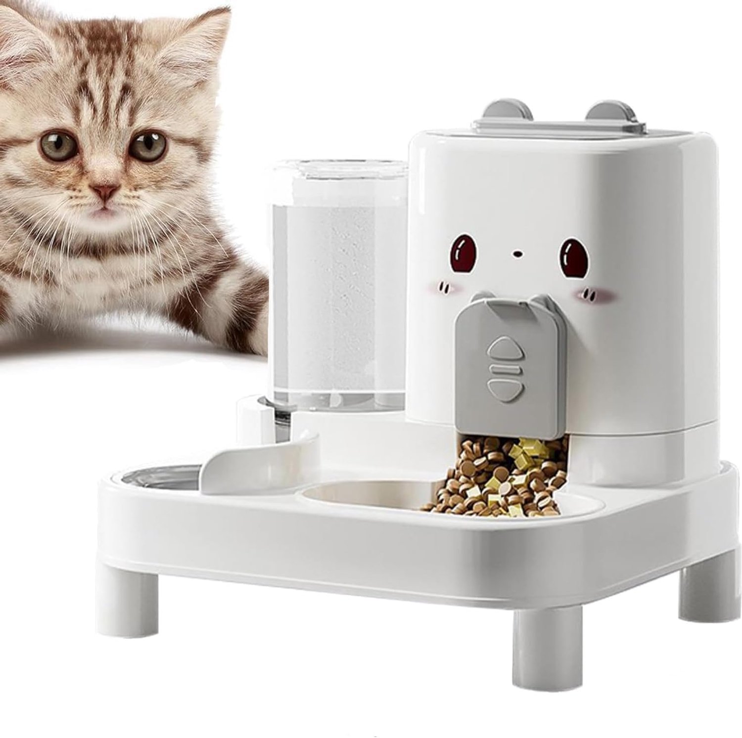 Automatische voerbak voor kat en hond 2-in-1