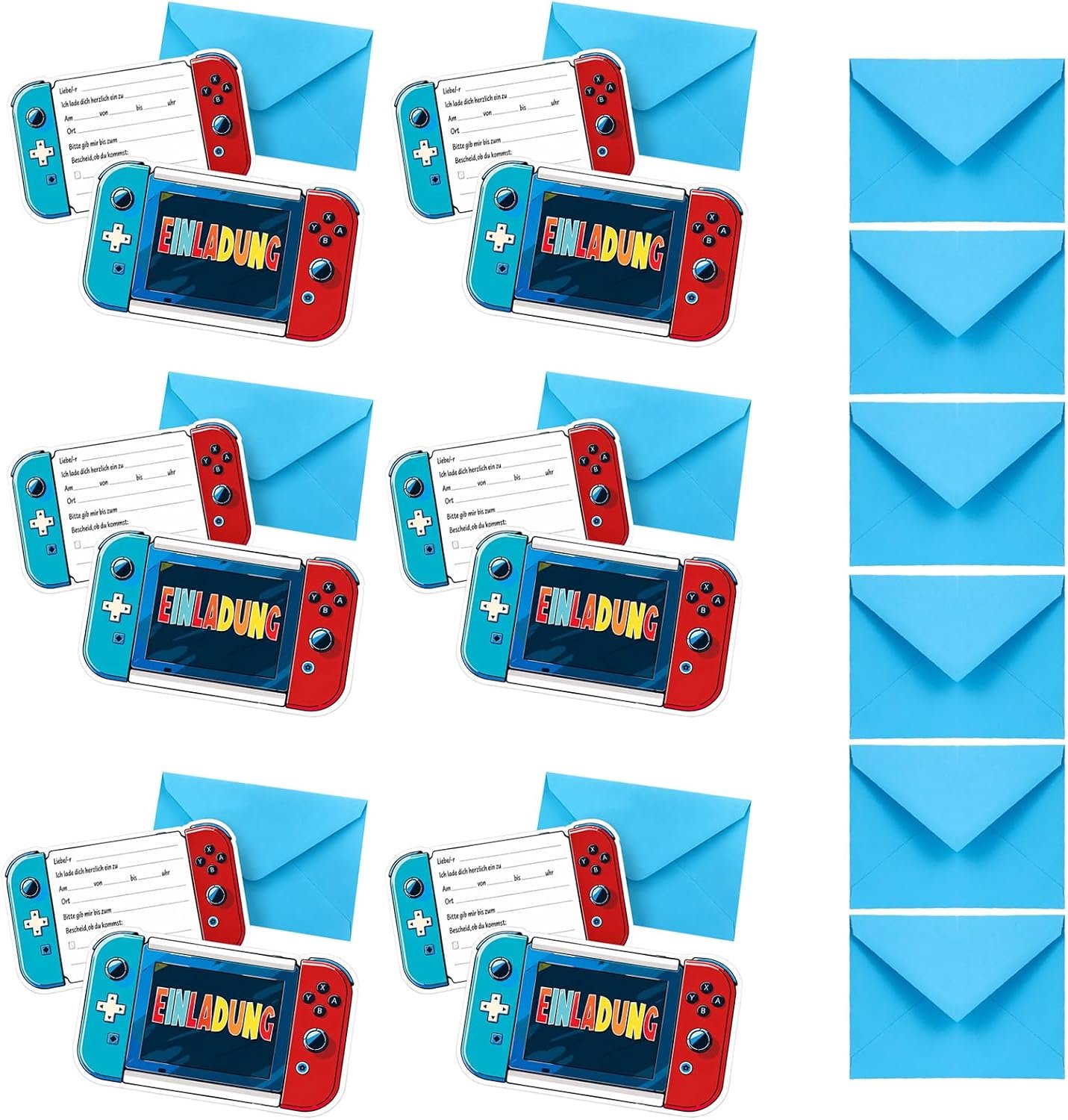 12 Uitnodigingskaarten voor spelconsolefeest