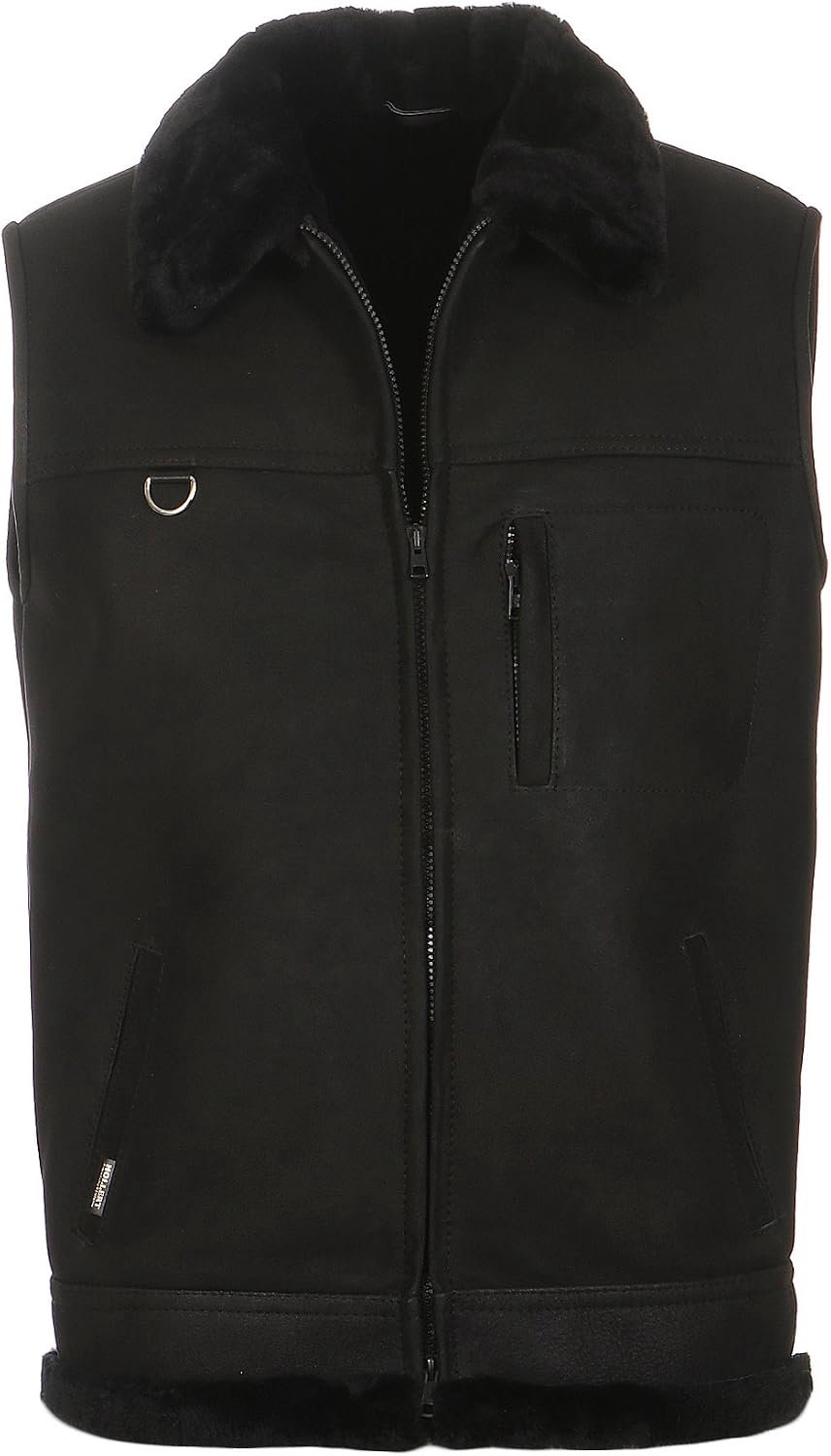 Vest met kraag, zwart