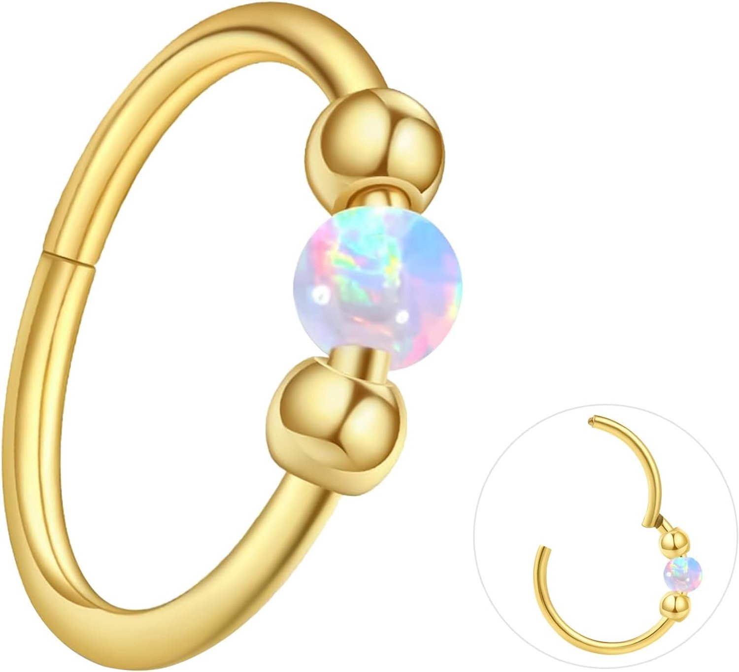 neusring 8 mm/10 mm - titanium - hypoallergeen - voor piercingsieraden m-winkel - m-winkel