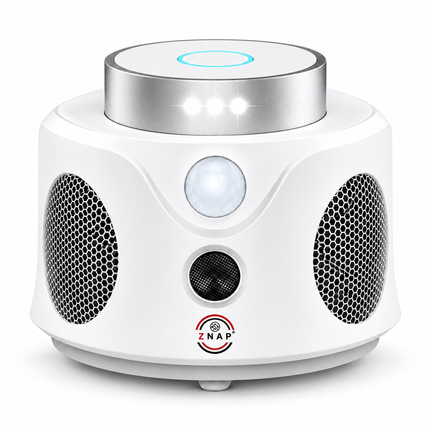 ZnaP® Verjager - Ultrasonische Muizenverjager - Energiezuinig - Ongedierte Verjager Voor Binnen - Diervriendelijk Muizen en Insecten Bestrijding - Diervriendelijke Muizenval - 360 Graden Bescherming - Pest Repeller - Wit