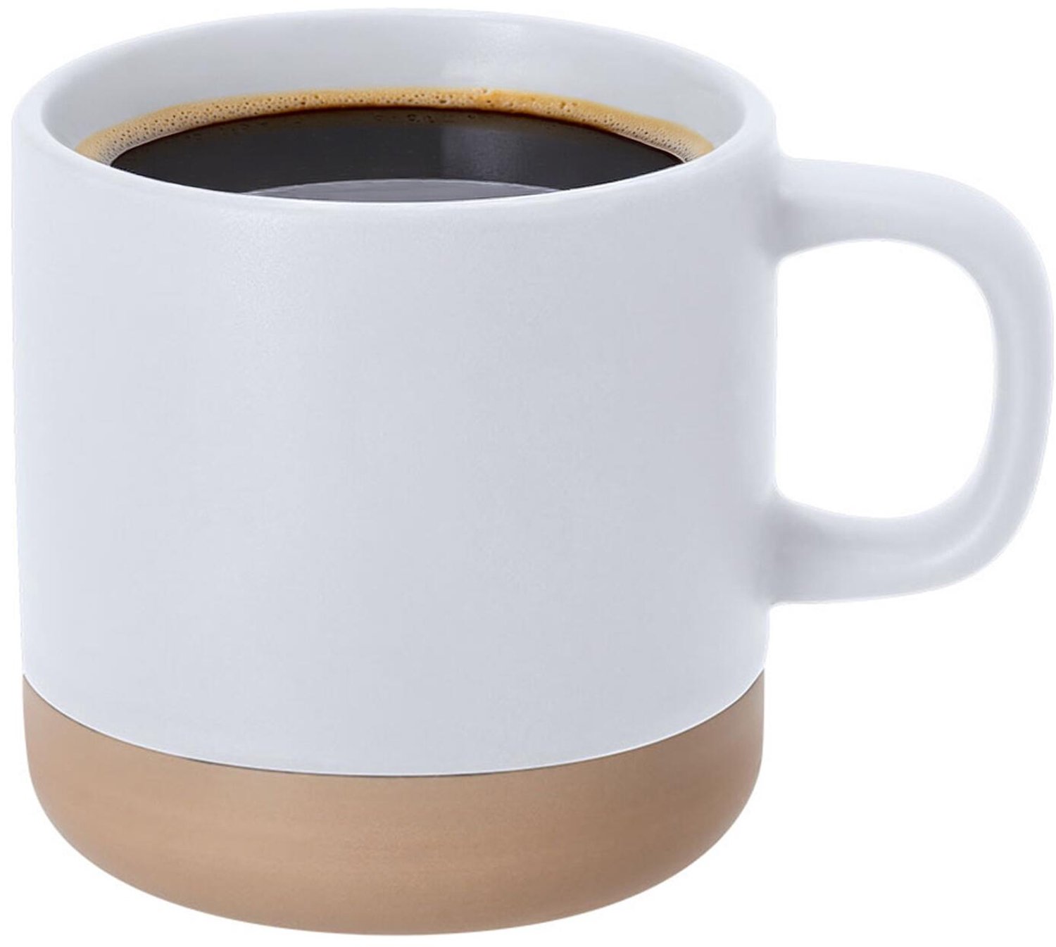 Bellatio Design Koffiekopjes Eliza - 1x stuks - wit/beige - 350 ml - mokken - keramiek - bekers - 2 kleurig