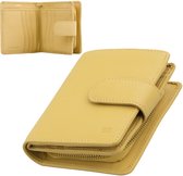 Garzini Donna Compact Dames Portemonnee – Echt Leer – Kleine Portefeuille, Beurs – RFID-bescherming, Anti-skim – 10 Pasjes – 2 Briefgeldvakken – Muntvak – Magneetsluiting – Cadeaubox – Cadeau voor Haar – Botergeel