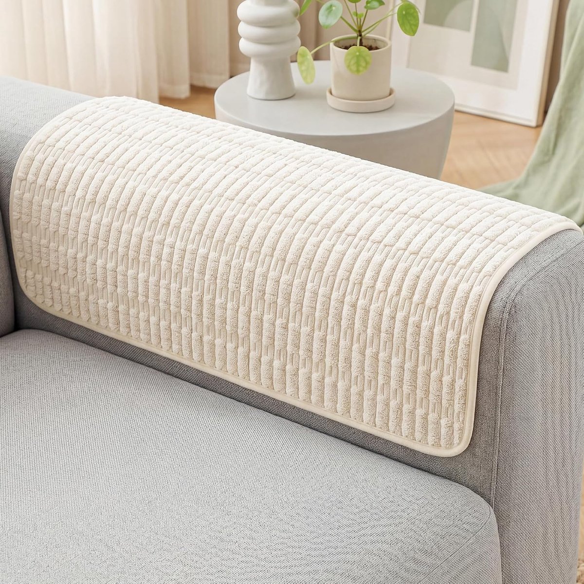 Armhoezen voor Stoelen - Stoelarmhoezen - Beschermers - Bankarmhoes - Sofa-armleuninghoes - Fauteuilhoezen - Set van 2 stuks(Wit 50 x 50 cm)