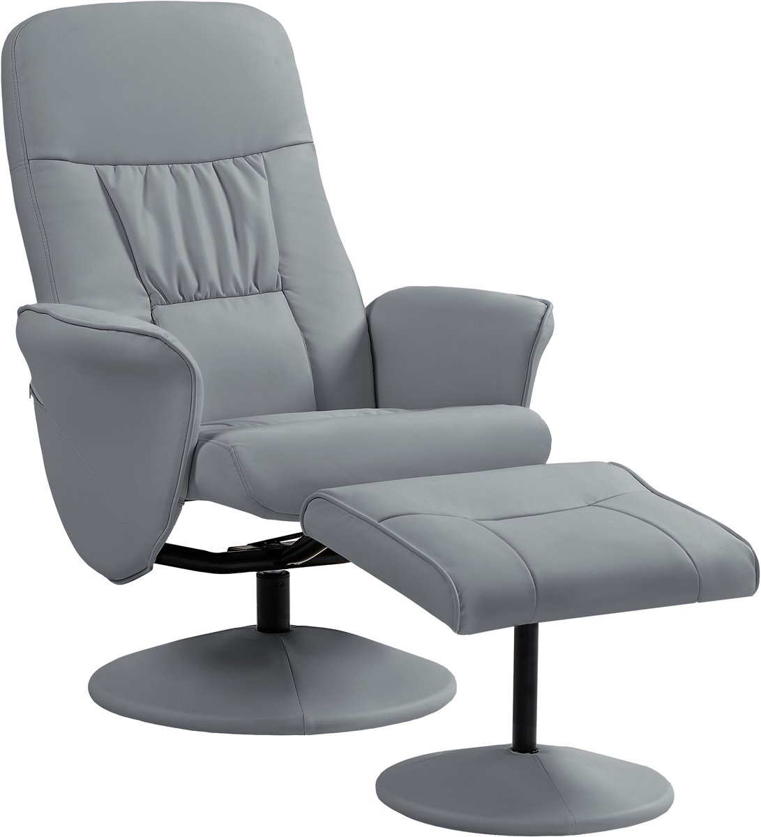 fauteuil met voetenbank tv-stoel relaxstoel 145° hellingshoek lichtgrijs