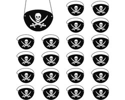 QEEQPF - 20 stuks vilten piratenoogpatches - voor Halloween-verkleedpartijen, performance-rekwisieten, maskerade maskers en cosplay