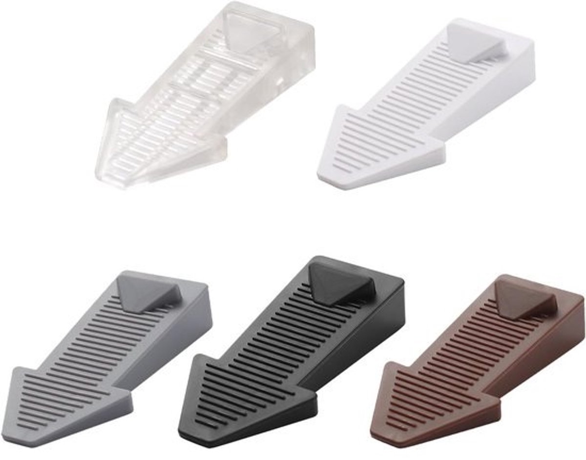 Set van 5 - Zware rubberen deurstoppers - Antislip - Geschikt voor alle vloertypes