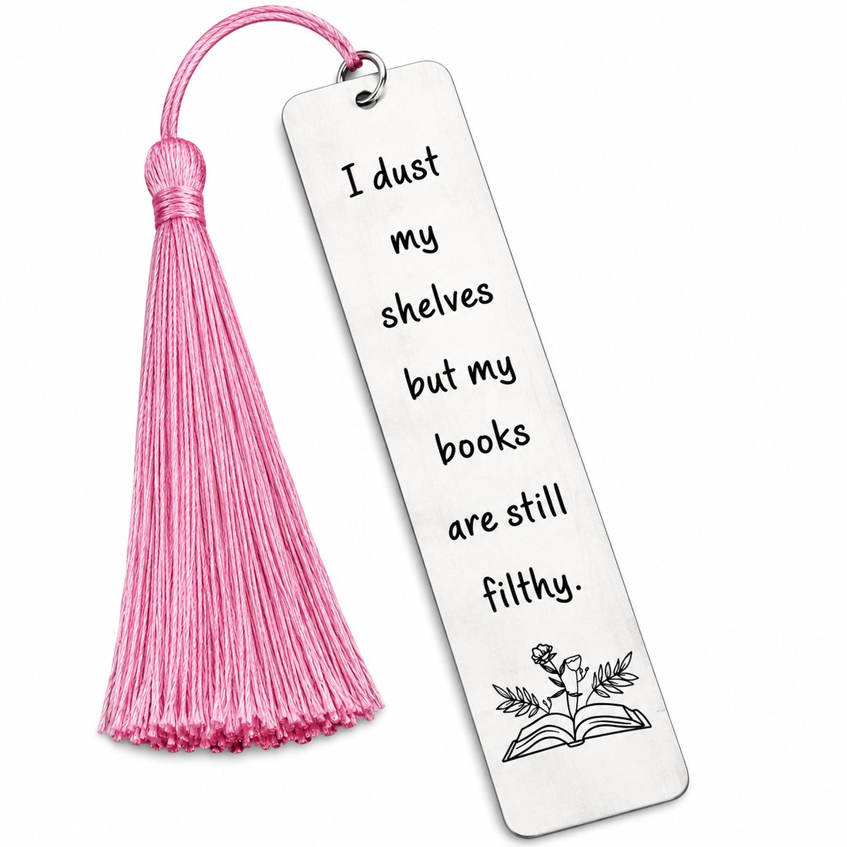 Nina’s Giftshop® Grappige Boekenlegger – Metaal – Roze Kwast – Cadeau voor Boekenliefhebber – Humor Cadeau – Cadeau voor Vrouw & Man