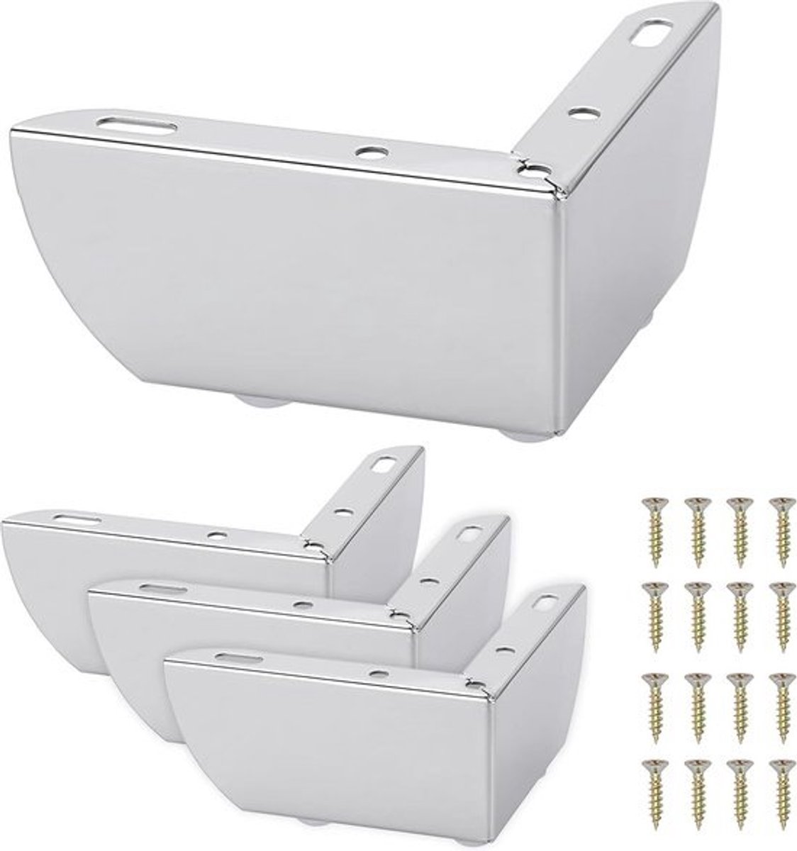 Meubelpoten set van 4 - stalen driehoekige poten voor tafel en stoelen - zwart