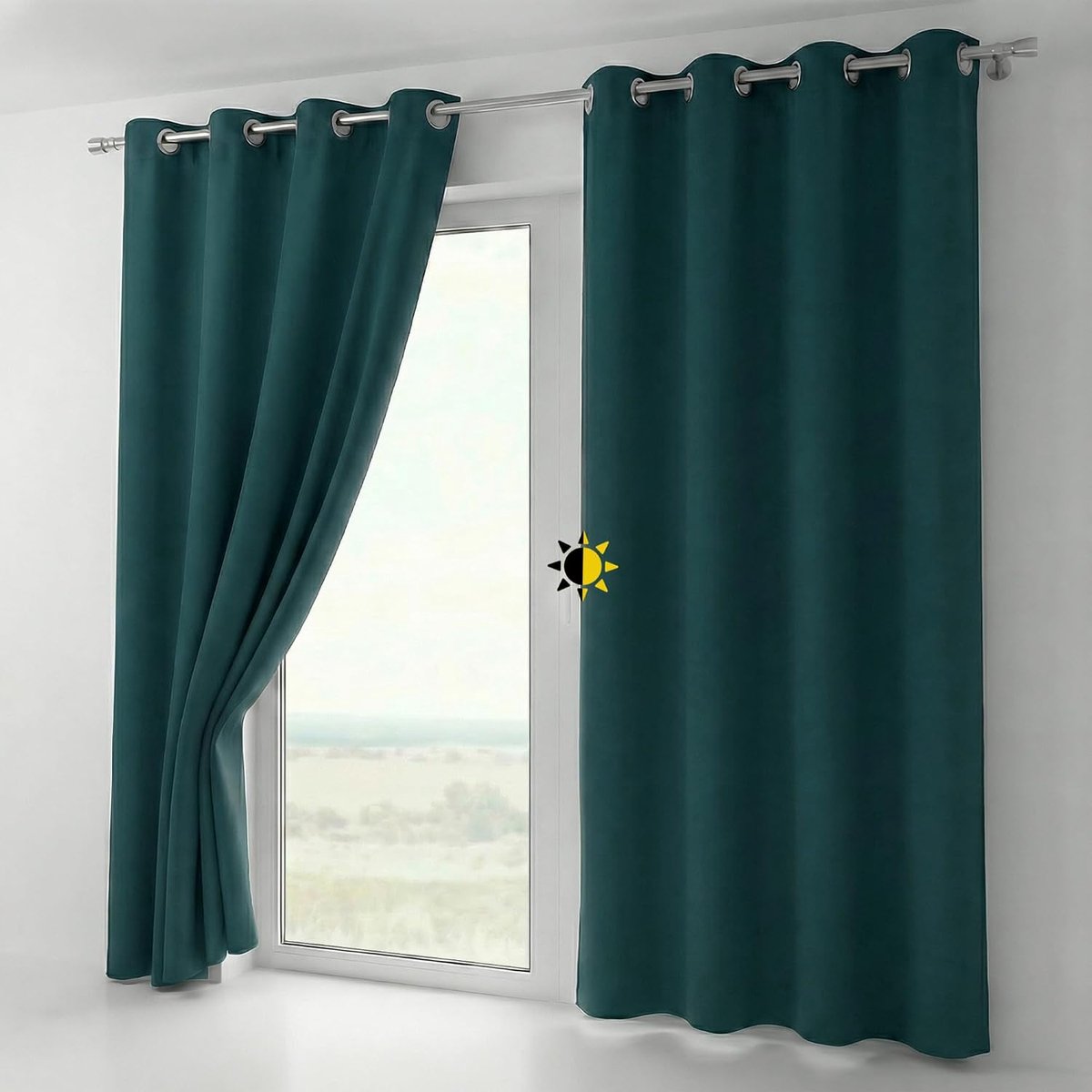 Verduisteringsgordijn 140x245 cm - petrol - ondoorzichtig - ideaal voor een donkere slaapkamer - ShopVlot