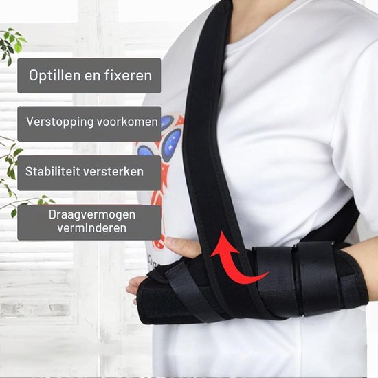 Verstelbare en Lichtgewicht Schoudersteun met Arm Lussen voor Comfortabel Herstel van Letsels aan Arm en Elleboog — afbeelding 2