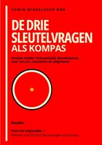 Boek 'De Drie Sleutelvragen als kompas' van Edwin Middelkoop MBA. Rode cover met witte tekst en een cirkel met een stip.