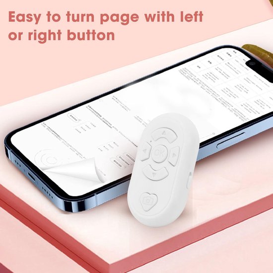 Bluetooth Afstandsbediening Video Page Turner, Emote Fingertip Controller voor Smart Clicker voor Foto's en Video's, Draadloze Ringcamera Sluiterbediening (Wit) — afbeelding 2