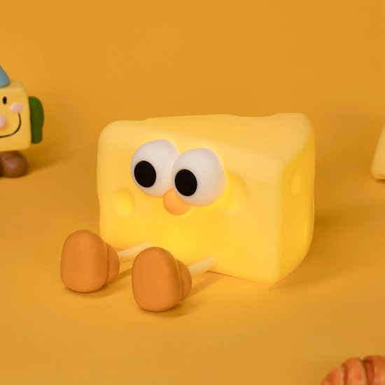 Ryoudavell - Schattig Kaas Nachtlampje LED – Siliconen Nachtlampje - USB Oplaadbaar - Kinderkamer – Timer - Telefoonhouder - Kinder nachtlampje - Slaapkamer - Nachtlampje kinderen - Dimbaar - Draadloos - Nachtlampje baby – Bedlampje -Voor Volwassenen van ryoudavell — afbeelding 4