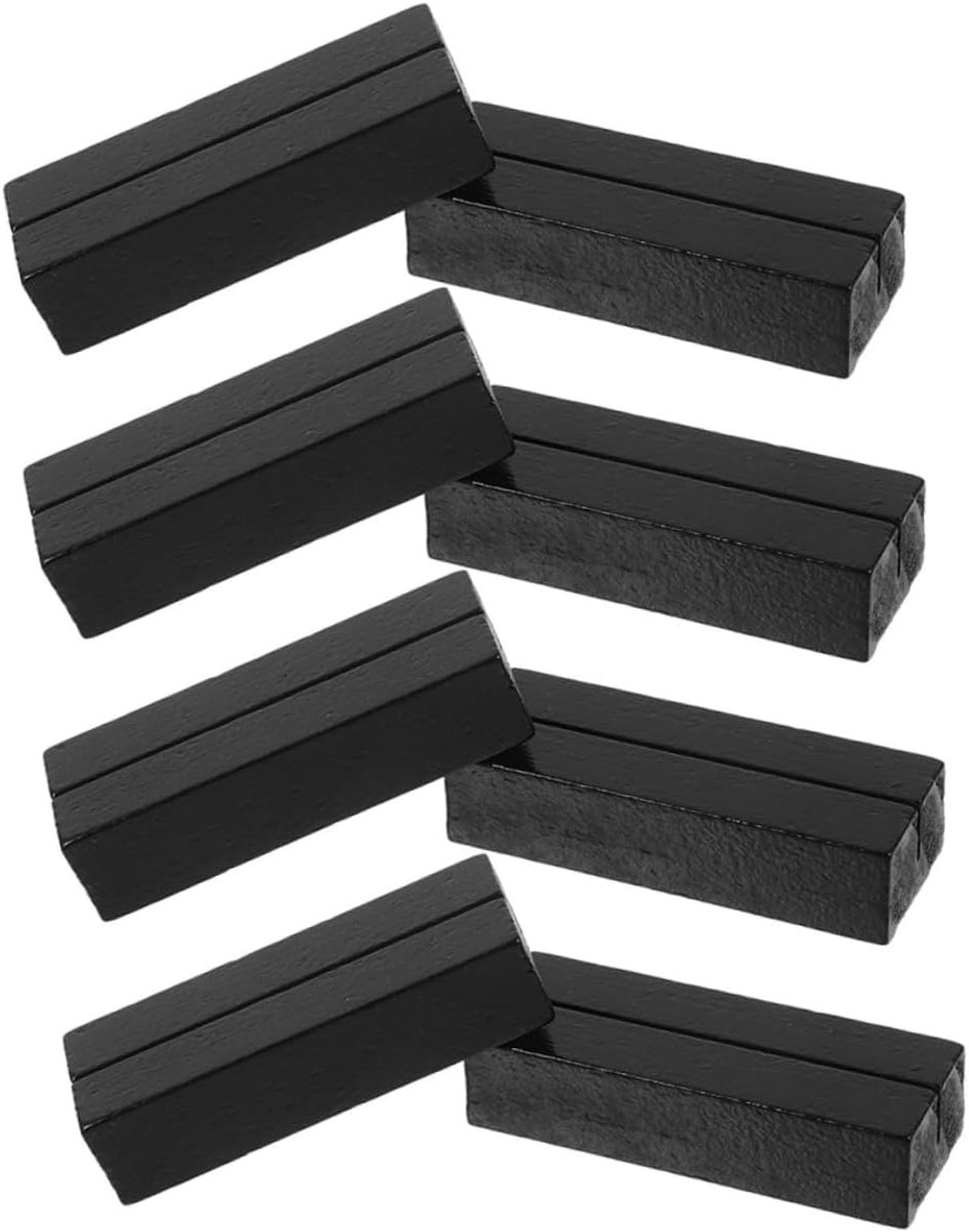8 stuks - Desktop creatieve foto clip - boodschappen clip - notities clip - ansichtkaart clip - Ins kaart houten basis - zwart