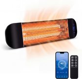 Slimme Infrarood Terrasverwarmer 2400W – Elektrische Heater met App & Afstandsbediening – Bewegingssensor – Eco Modus – IP65 – Zwart - Silvergear