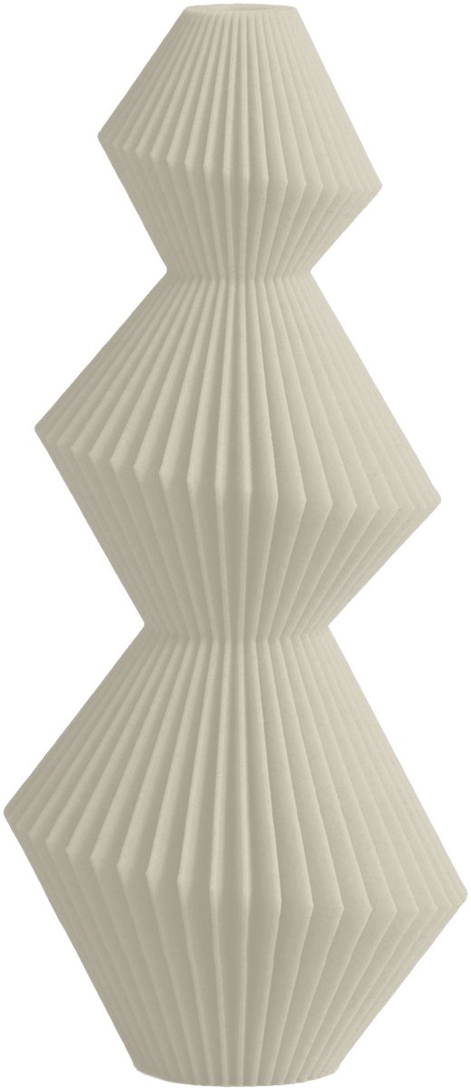 Layvo Sera Vaas - Crème - 25 cm - droogbloemen vaas - japandi - gerecycled plastic