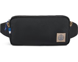 Heuptas Dames Heren – Fanny Pack Crossbody Tas – Buiktasje Waterdicht – Gerecycled Plastic – Re.8 Cycle – Zwart – The BlueWave Collective