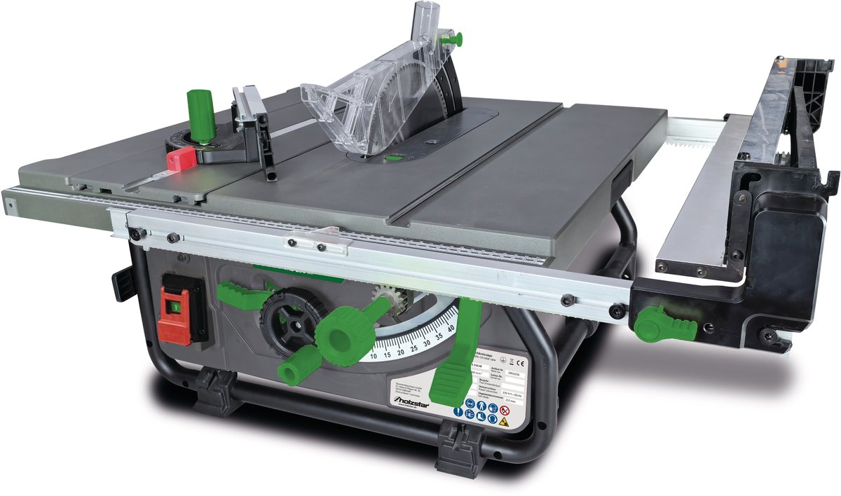 Tafelzaag voor hout zaaghoogte 80 mm 1,8 kW 230 V incl. cirkelzaagblad dia. 255 mm Holzstar TKS256M