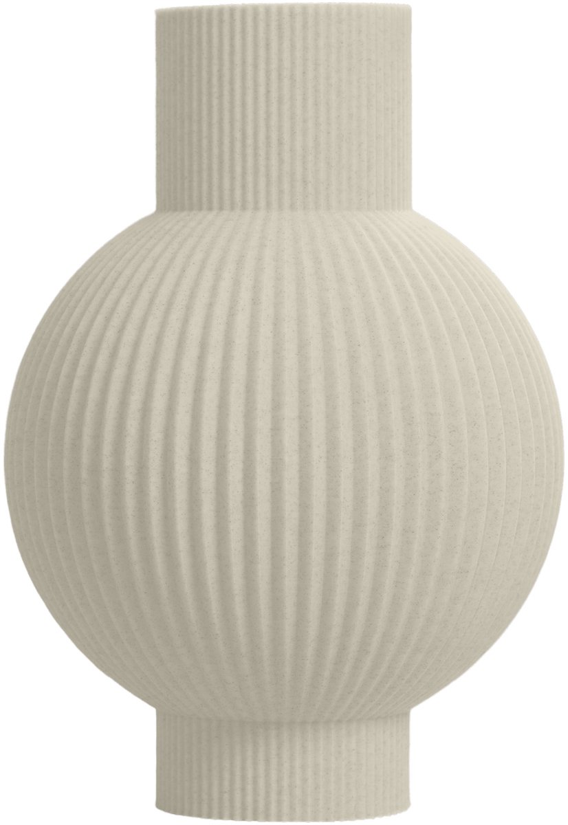 Layvo Varen Vaas - Crème - 25 cm - droogbloemen vaas - moderne vaas - gerecycled plastic