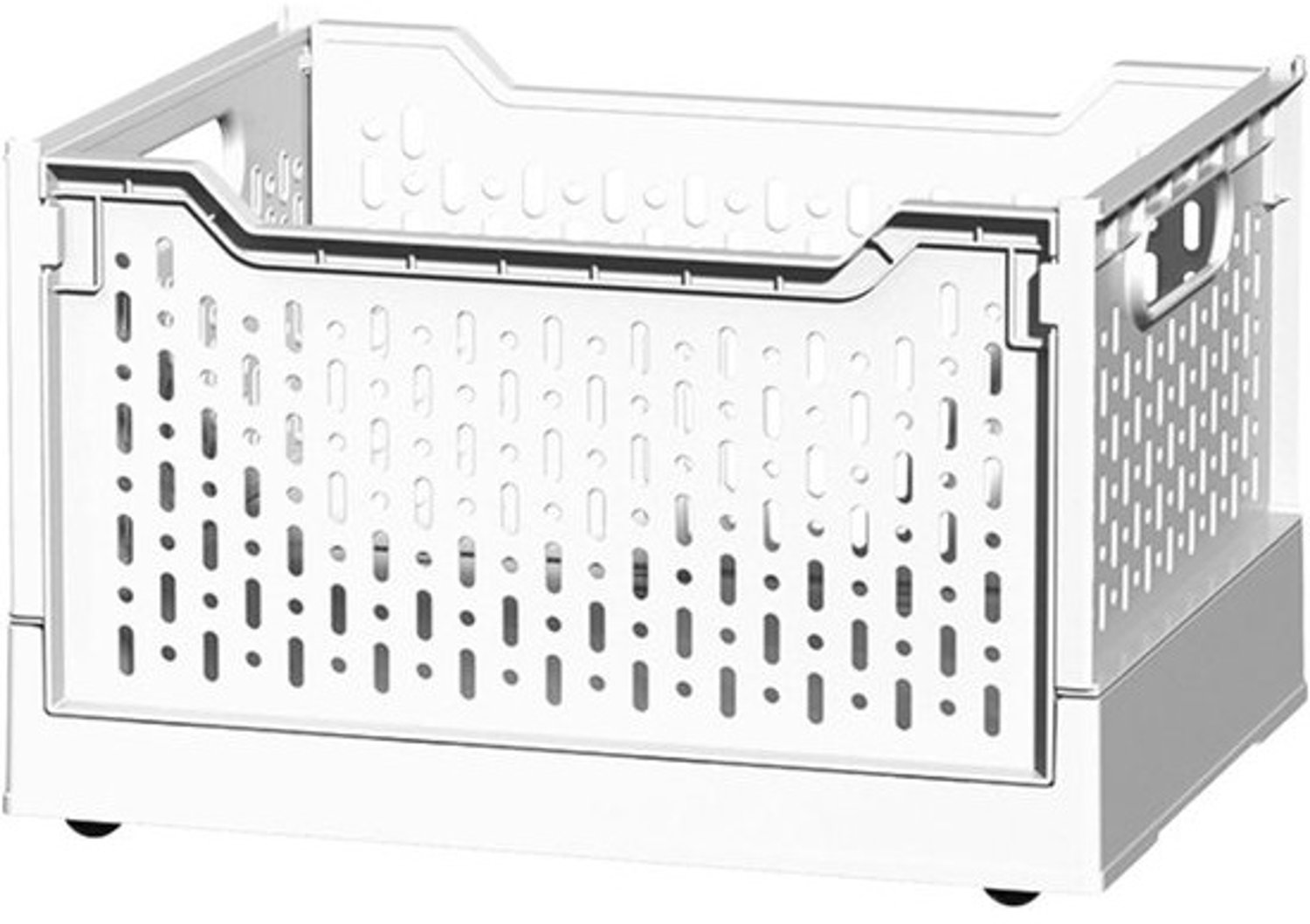 Opvouwbare opbergmand - Roller-organizer - Voor ruimteorganisatie - Met praktische wielen - 28 x 29 x 38,5 cm - Wit